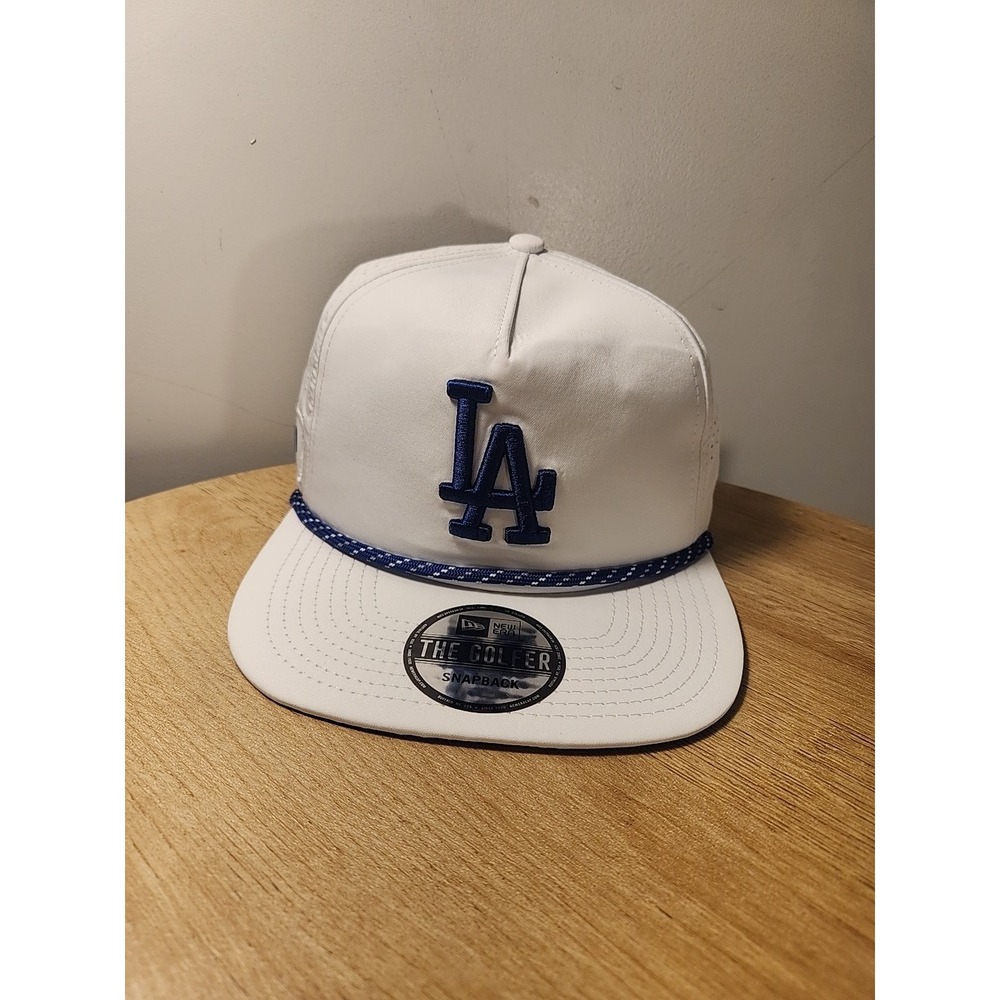 New Era The Golfer Los Angeles Dodgers MLB Tie Back Hat Cap White One Size Mens